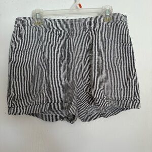 Old Navy Black and White Striped Shorts | Large